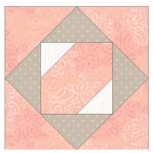 Modello di cucito FPP - Quadrato geometrico, geometrico, modello di blocco trapunta, trapunta per principianti, Foundation Paper Piecing, cucito per principianti, blocco facile