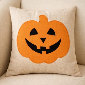Mönster för pumpaapplikation för 16-tums kudde eller quiltblock (PDF), Halloween, Jack-o'-Lantern