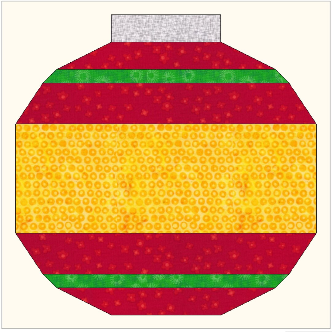 Christmas Bauble Quilt Block Sewing Pattern PDF, Download, Quilt