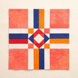 Spring Cross Easy FPP Quilt Block Pattern (PDF Download)