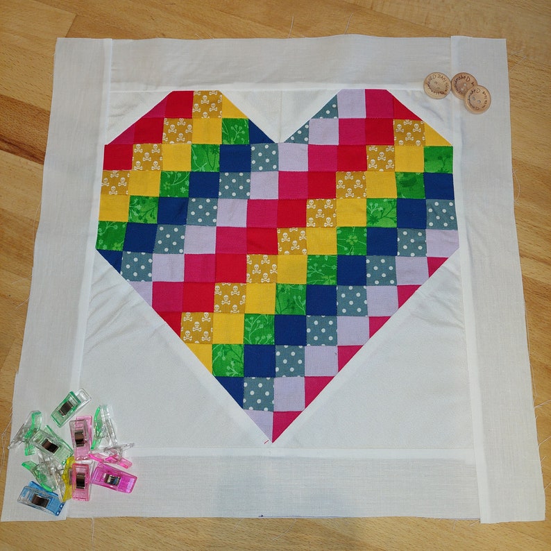 Cascade Heart Quilt Block Sewing Pattern PDF Pattern Etsy