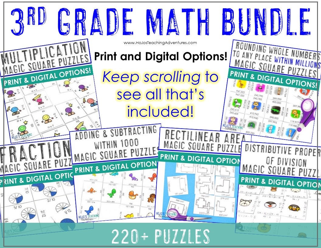 3rd Grade Math Centers Year Long Bundle