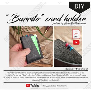 Burrito Kartenhalter Muster, Minimalistisches Leder Kartenhalter Muster, Einzelstück Leder Kartenhalter DIY, Slim Kartenhalter PDF, Leder DIY