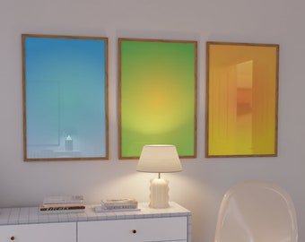 Set of 3 Aura Poster Angel Numbers Spiritual Poster Grainy Gradient Gradient Print, Colorful Aura Poster Trendy Wall Art Y2K Aura Print