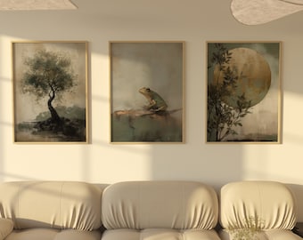 Set of 3 Japandi Wall Art Japandi Art Sage Green Wall Art Zen Wall Art Modern Abstract Print Neutral Abstract Art Wabi Sabi Wall Art