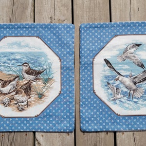 Pillow Covers - Seagulls, Sand Pipers, Sailboats, Beach Pillow, Hide-away Pillow Covers with inner pocket, decorative cover, 2 options