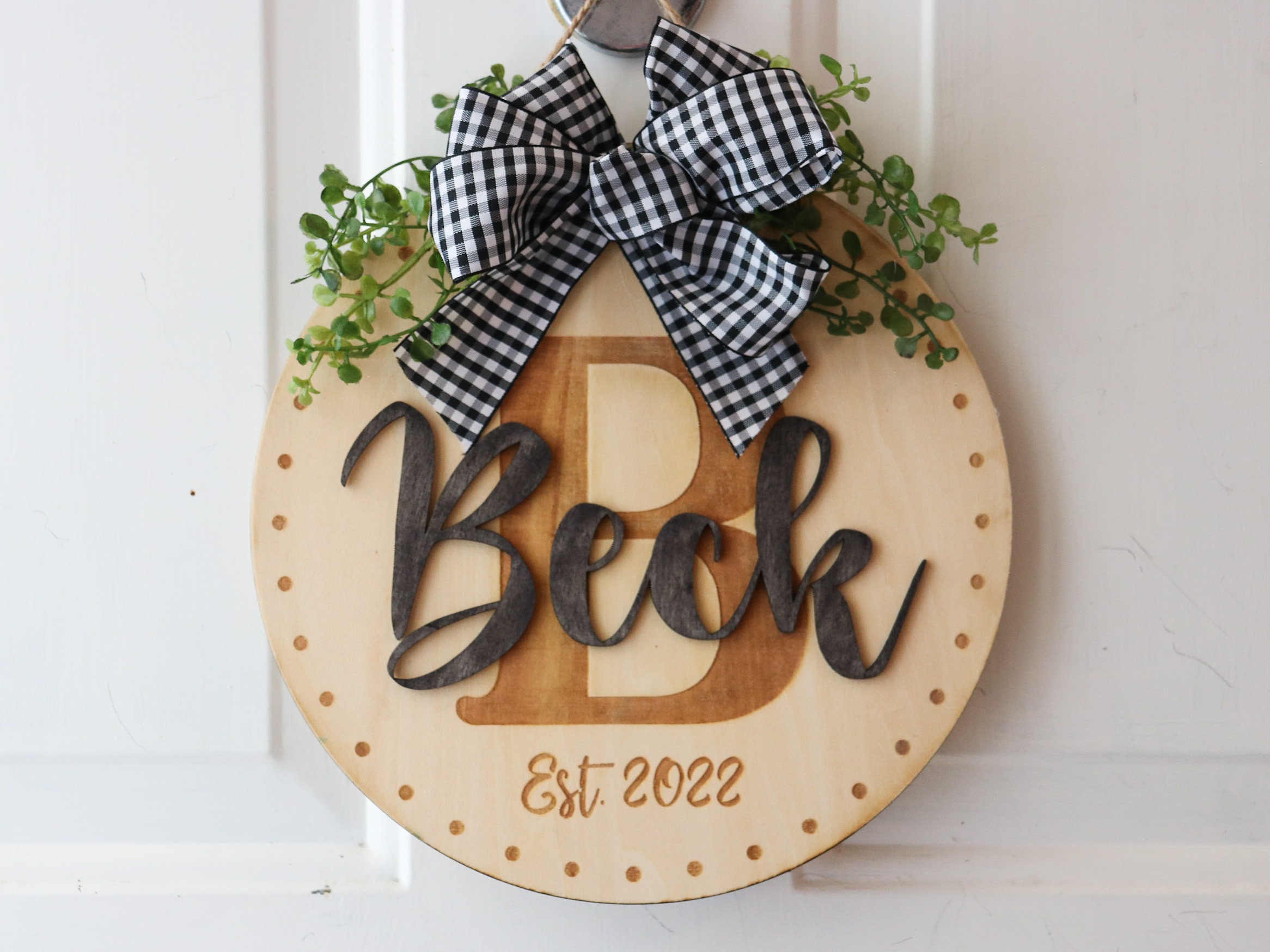 Personalized Door Sign Last Name Door Sign Door Hanger With Etsy