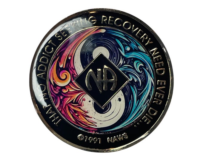 Yin-Yang NA Medallion: Balance & Recovery, Narcotics Anonymous Token