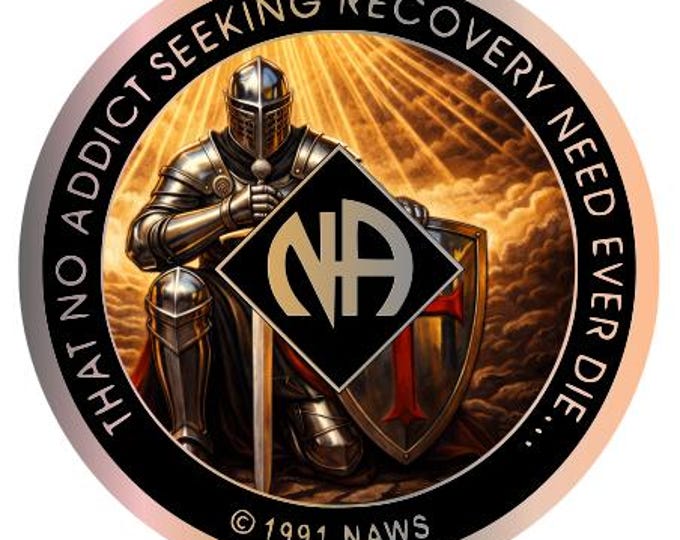Knight & Shield NA Recovery Medallion 34mm – Narcotics Anonymous Sobriety Chip