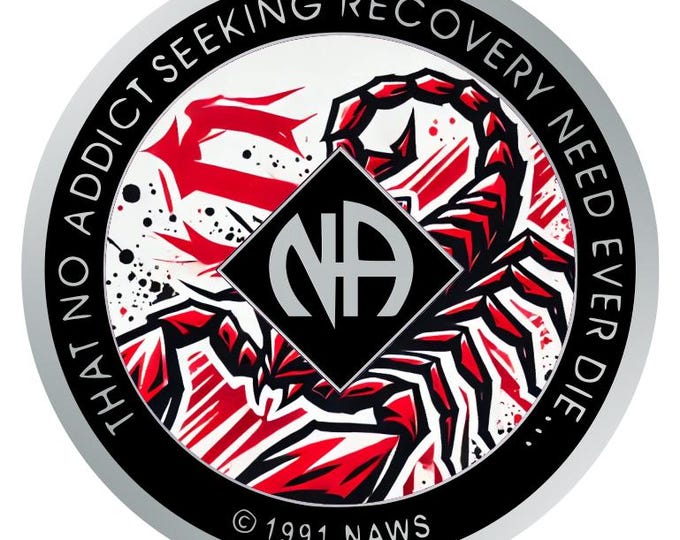 Scorpio Zodiac NA Medallion – Red & Black Scorpion Design – Recovery Coin – Custom Year