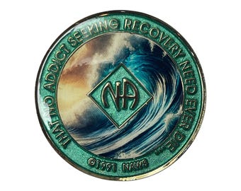 Custom Recovery Medallion: NA Ocean Wave Sobriety Token
