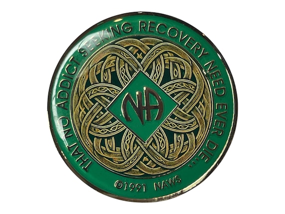 Personalized Clean Time Token | Sobriety Chip - Celtic Knot Medallion