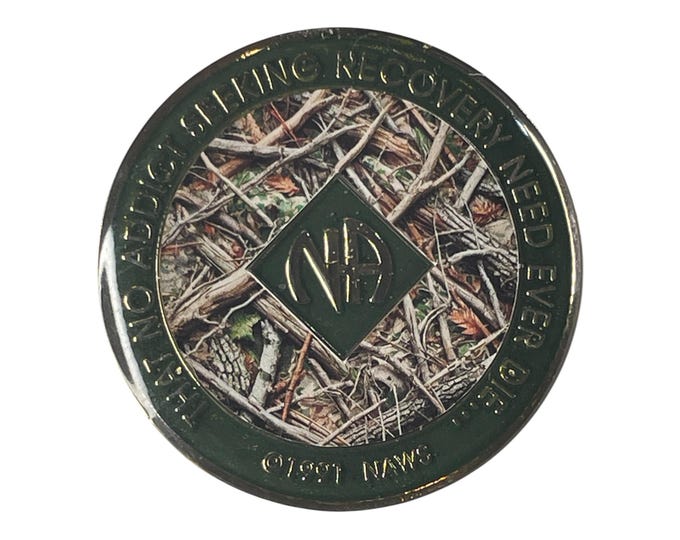 Camo NA Medallion: Narcotics Anonymous Recovery Coin