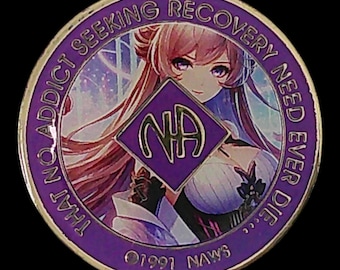Anime NA Medallion: Recovery Token | Motivational Sober Living Chip | Custom Anime Artwork