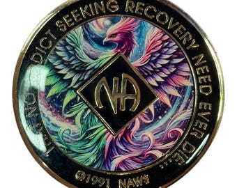 Phoenix Narcotics Anonymous Recovery Medallion | Bronze Sobriety Token