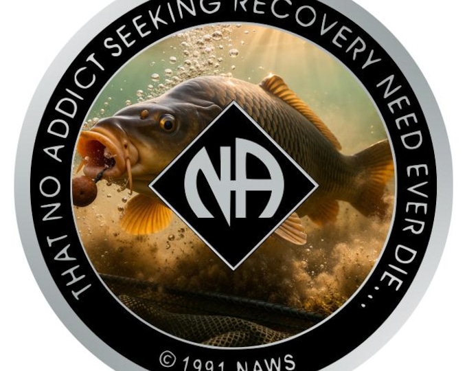 Carp Fishing NA Recovery Medallion 34mm – Narcotics Anonymous Sobriety Chip – Custom Color Clean Time Gift