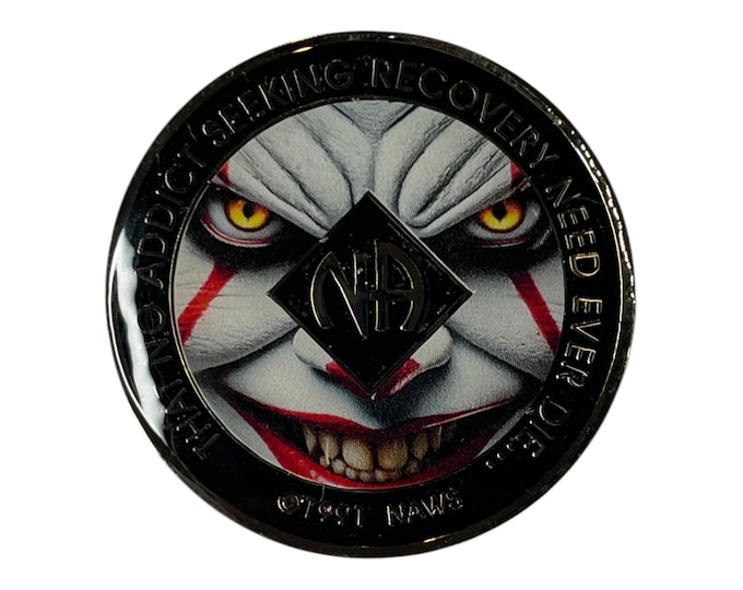 Horror Clown NA Recovery Medallion: Custom Sobriety Coin