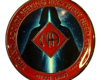 Cloaked Cosmic Light NA Recovery Token – Select Clean Time & Color – 34mm Narcotics Anonymous Chip
