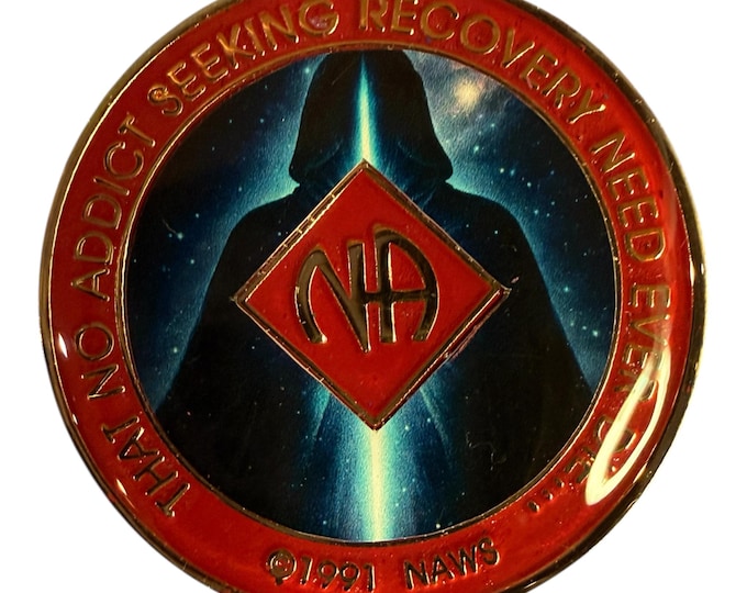 Cloaked Cosmic Light NA Recovery Token – Select Clean Time & Color – 34mm Narcotics Anonymous Chip