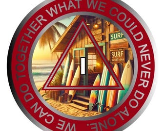 Surf Shack AA Sobriety Medallion – Alcoholics Anonymous Chip