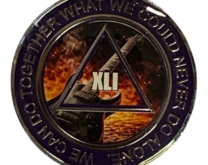 Electric Guitar AA Recovery Medallion – Serenity Prayer Clean Time Coin