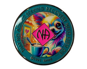 Chihuahua Coffee NA Medallion | Narcotics Anonymous Recovery Token | Sobriety Chip