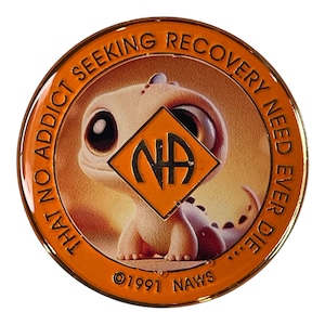 NA Recovery Medallion – Custom Clean Time Chip – Gecko Sobriety Coin – Narcotics Anonymous Gift