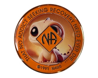 NA Recovery Medallion – Custom Clean Time Chip – Gecko Sobriety Coin – Narcotics Anonymous Chip