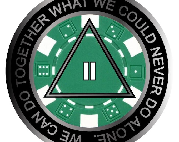 Poker Chip AA Medallion – Casino Sobriety Coin - Resin Finish