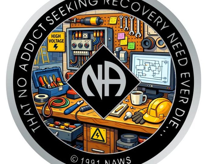 Electrician NA Recovery Medallion 34mm – Narcotics Anonymous Sobriety Coin