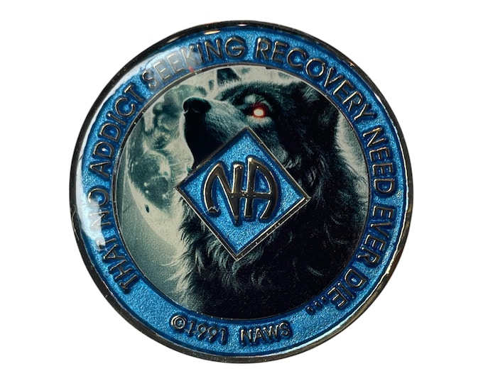 12-Step Milestone Medallion - Custom Name & Date Recovery Coin for Sobriety - NA Wolf Support Token
