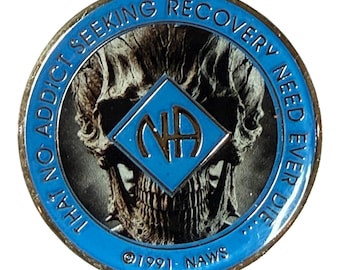 Skull NA Medallion –  Custom Clean Time Chip – Sobriety Coin for Narcotics Anonymous