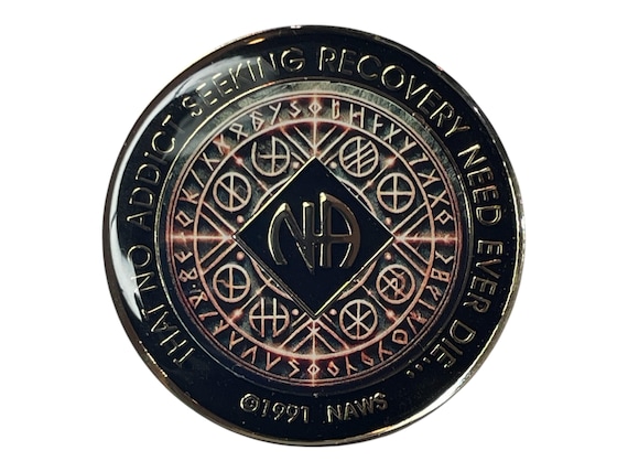 Bronze Runic NA Medallion: Viking Recovery Token, Narcotics Anonymous Chip