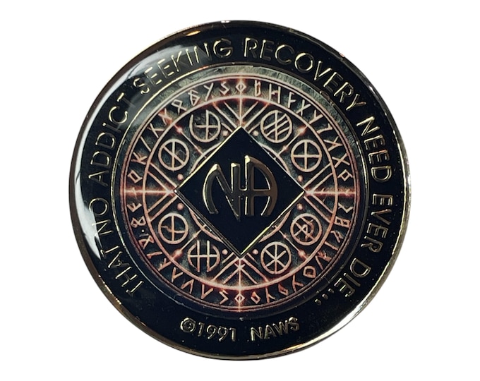 Runic NA Medallion: Viking Recovery Token, Narcotics Anonymous Gift