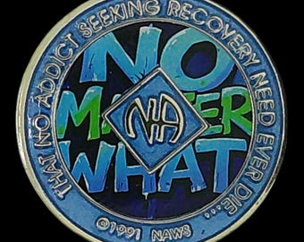 No Matter What NA Medallion: Bronze Narcotics Anonymous Recovery Chip