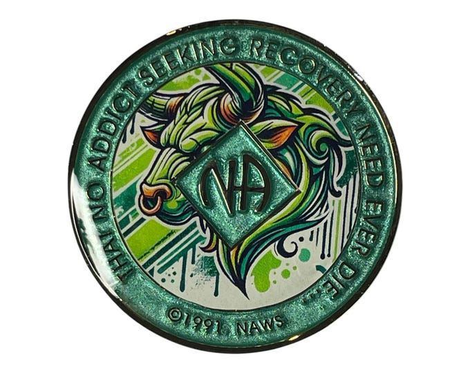 Taurus NA Medallion: Colorful Narcotics Anonymous Recovery Coin
