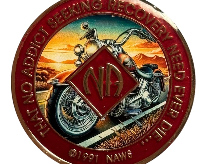 NA Medallion | Motorcycle Recovery Medallion | Bronze Sobriety Chip