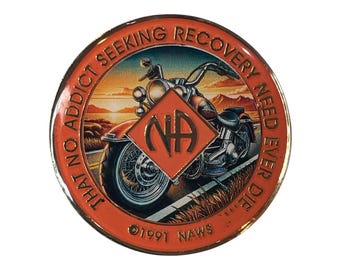 NA Medallion | Motorcycle Recovery Token | Bronze Sobriety Coin