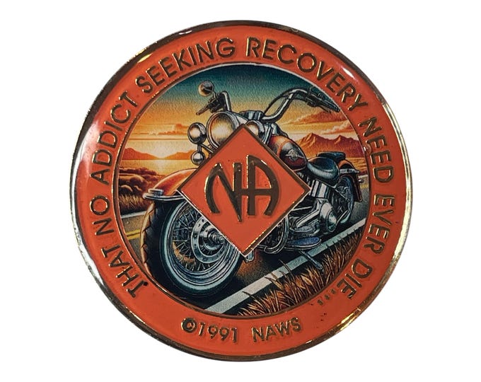 Motorcycle Narcotics Anonymous Medallion