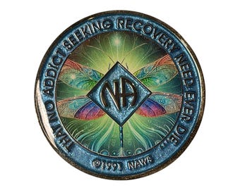 Dragonfly NA Token: Colorful Narcotics Anonymous Recovery Chip | Bronze Sobriety Token