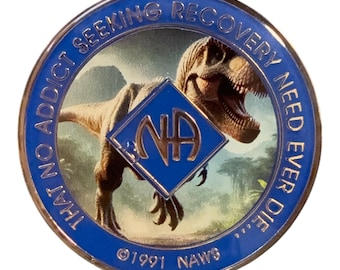 T-Rex NA Medallion: Narcotics Anonymous Recovery Chip | Bronze Sobriety Token