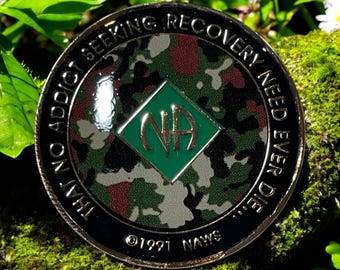Personalized NA Recovery Medallion | Handcrafted Narcotics Anonymous Coin | Clean Time Tokens