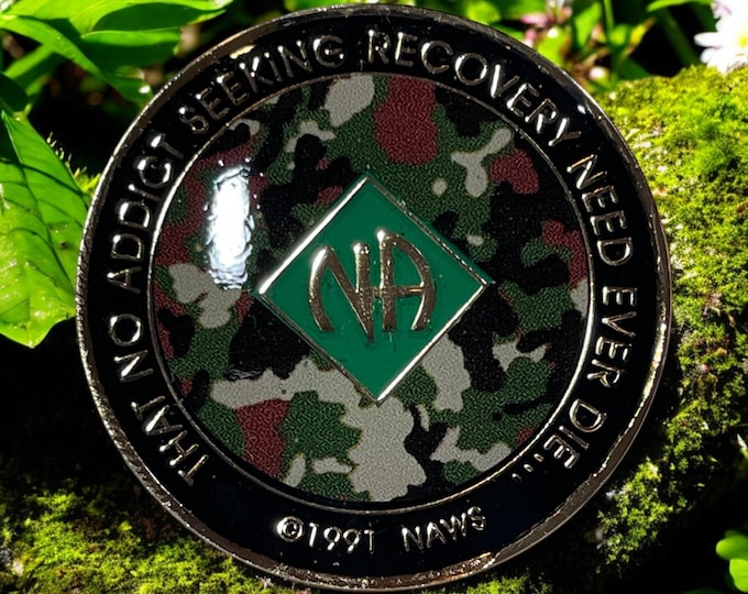 Personalized NA Recovery Medallion | Handcrafted Narcotics Anonymous Coin | Clean Time Tokens