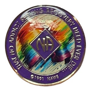 Rainbow Brushstroke NA Recovery Medallion: Custom Clean Time Chip