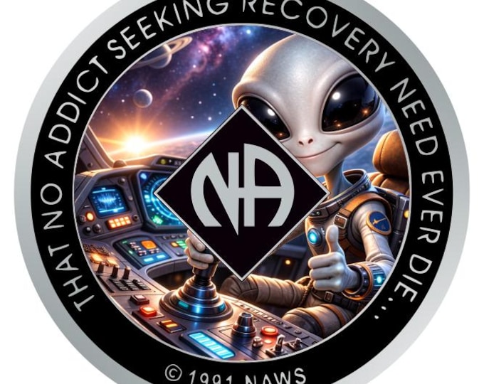 Alien Astronaut NA Recovery Token – Narcotics Anonymous Sobriety Coin