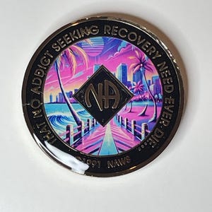 Handgefertigtes NA-Recovery-Medaillon | Einzigartige Narcoics Anonymous Münze | Token zur Feier der Clean-Zeit