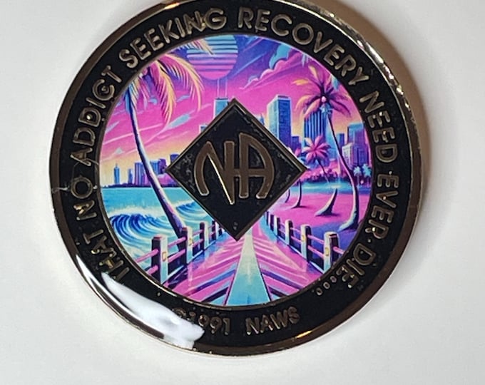 Handcrafted NA Recovery Medallion | Unique Narcotics Anonymous Coin | Clean Time Celebration Token