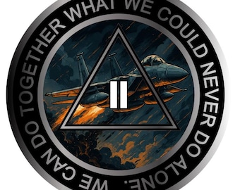 Fighter Jet AA Medallion with Serenity Prayer | Sobriety Token, Recovery Coin , Sober Milestone Chip