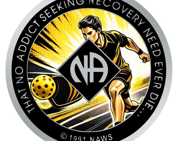 Narcotics Anonymous Pickleball Medallion – Custom NA Clean Time Recovery Coin