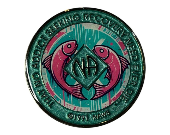 Pisces NA Medallion: Colorful Narcotics Anonymous Recovery Coin